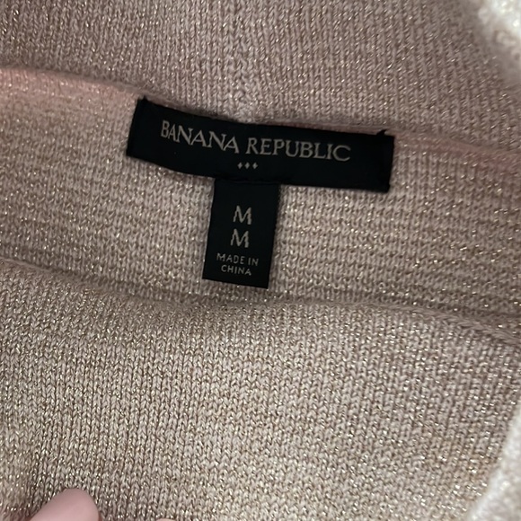 New, never used, banana republic metallic thread mock neck top - Picture 2 of 5